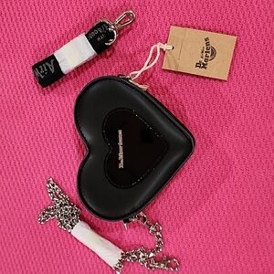 NEW Dr Martens Mini Heart Kiev & Patent Lamper Leather Bag in Black